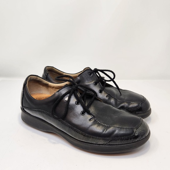 Finn Comfort Womens Acapulco Black Leather Lace Up Oxford Shoes Size 7.5 Loafers - Picture 1 of 11